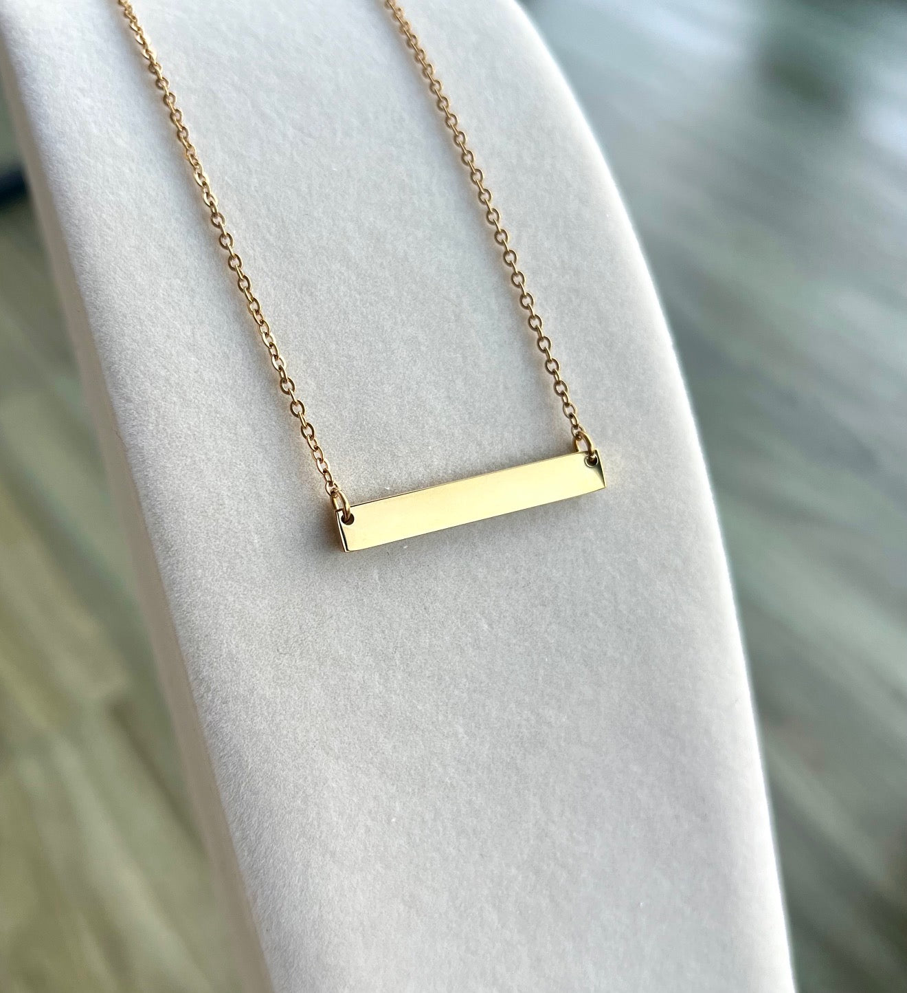 18K PVD Coated Stainless Steel BAR Necklace