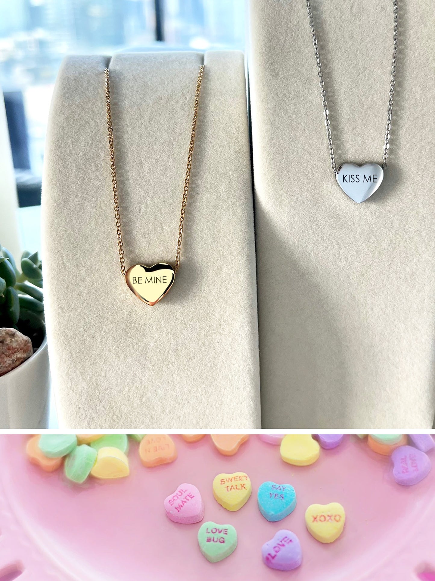 HEART - 18K Coated PVD Stainless Steel Candy Heart Necklace